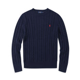 Cotton braided knit sweater
