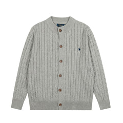 Classic RL Basic Multi-Purpose Round-neck Cable Knit Cardigan for Men