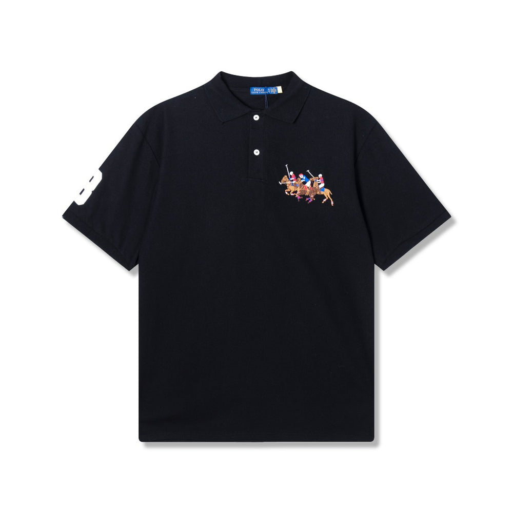 Spring and Summer Collection Classic Three-Horse Print Polo Shirt