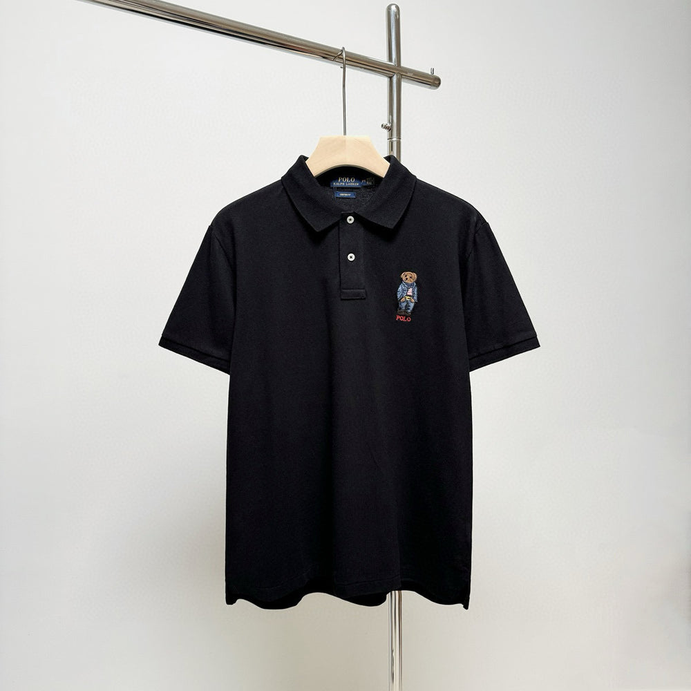 RL polo shirt with small bear pattern embroidered collar