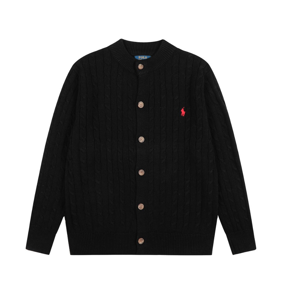 Classic RL Basic Multi-Purpose Round-neck Cable Knit Cardigan for Men