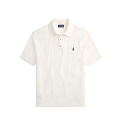 Polo Ralph Lauren CABLE-KNIT POLO JUMPER S/S, White