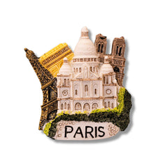 🇫🇷 France Paris Eiffel Tower Notre-Dame Arc de Triomphe 3D Magnet