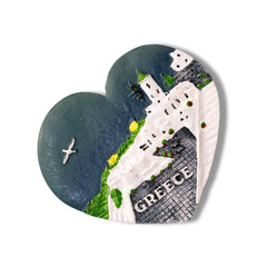 🇬🇷 Greece Aegean Island Heart 3D Magnet