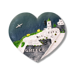 🇬🇷 Greece Aegean Island Heart 3D Magnet