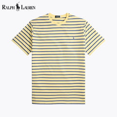 Ralph Lauren Gestreiftes Jersey-t-shirt With Randhalsfromschnitt