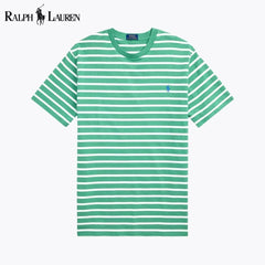Ralph Lauren Gestreiftes Jersey-t-shirt With Randhalsfromschnitt
