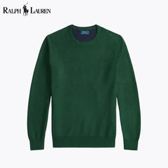 Ralph Lauren Mesh-Strick-Cotton sweater with rAndhalsfromschnitt