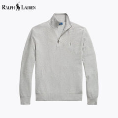 Ralph Lauren Mesh-stricksweater From Cotton With Quarter Zip