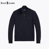 Ralph Lauren Mesh-stricksweater From Cotton With Quarter Zip