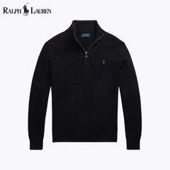 Ralph Lauren Mesh-stricksweater From Cotton With Quarter Zip