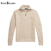 Ralph Lauren Waffelstricksweater From Wolle And Cotton With Quarter Zip