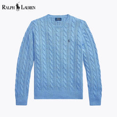Cotton braided knit sweater