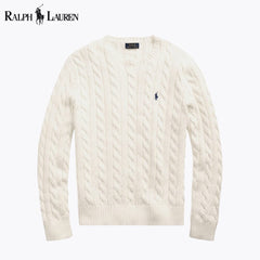 Cotton braided knit sweater
