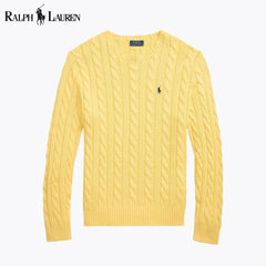 Cotton braided knit sweater