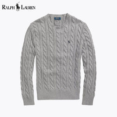 Cotton braided knit sweater