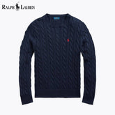 Cotton braided knit sweater