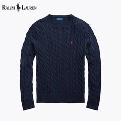 Cotton braided knit sweater