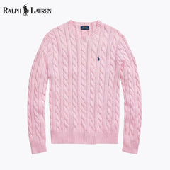 Cotton braided knit sweater