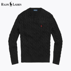 Cotton braided knit sweater
