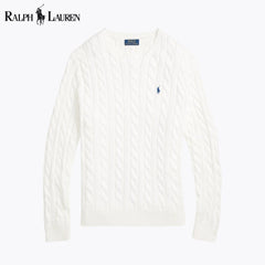 Cotton braided knit sweater