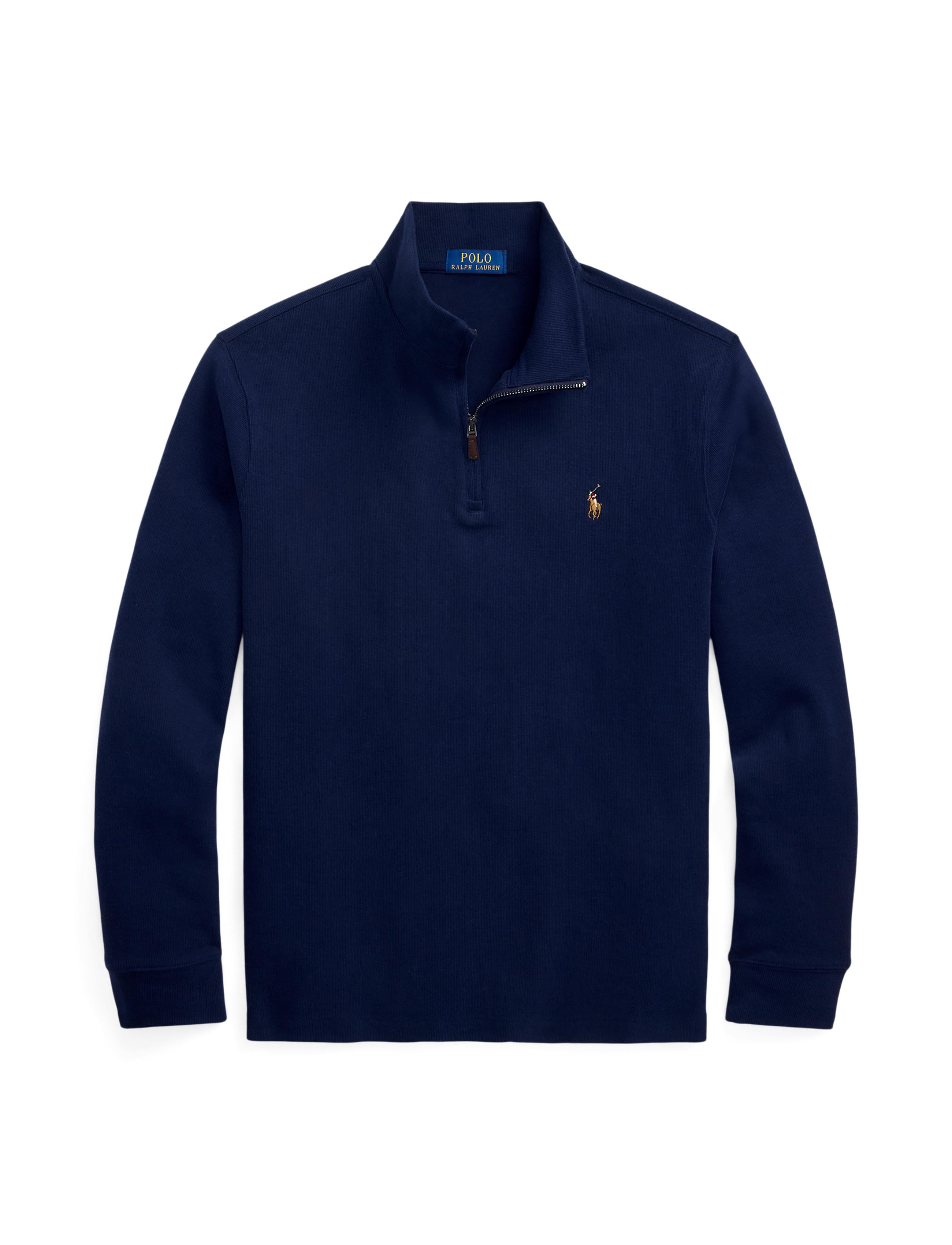 Polo Ralph Lauren - Premium Estate-Rib Knit Quarter Zip Jumper - Navy