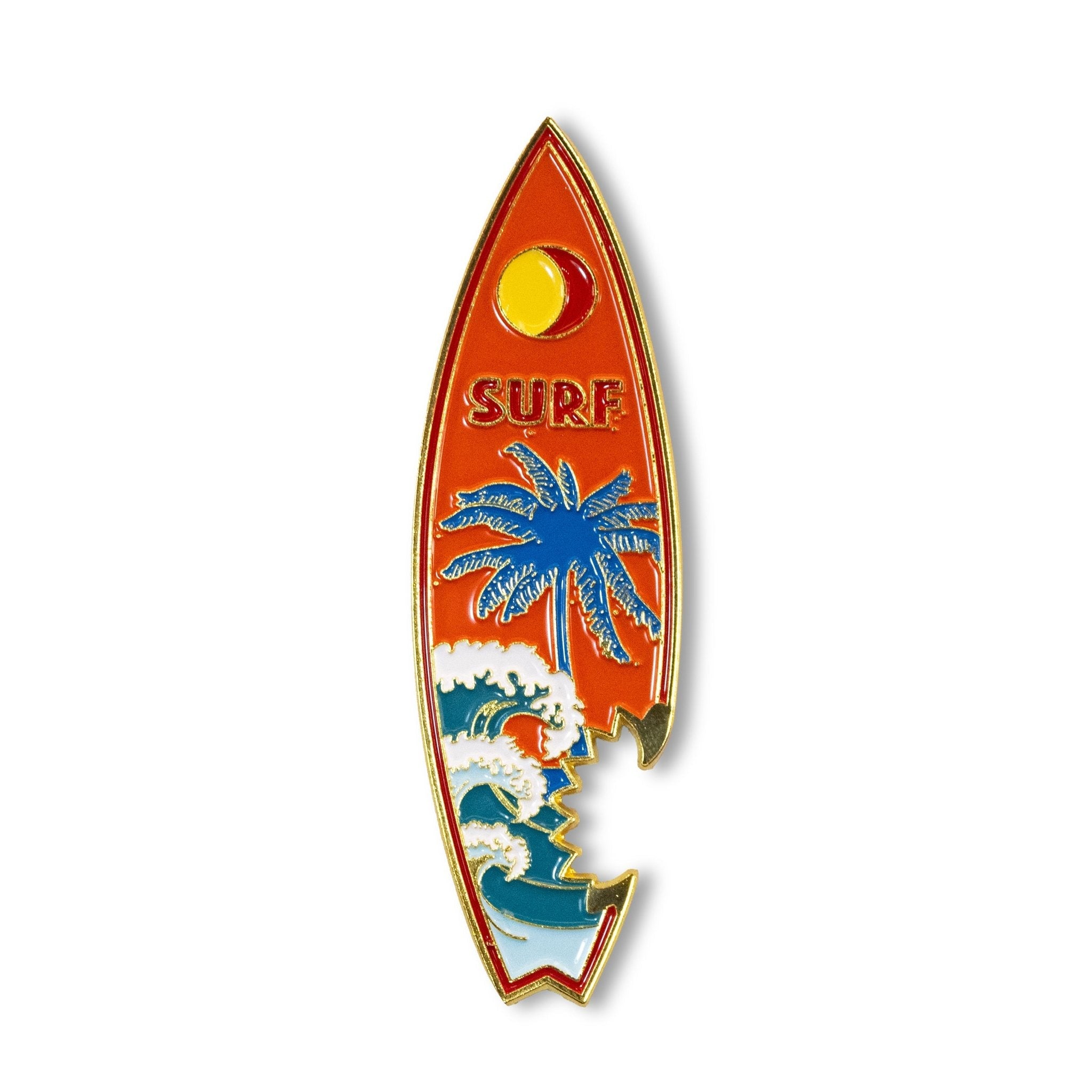 🏄 2-in-1 Metal Surfboard Magnets with Bottle Opener – Tropical Design