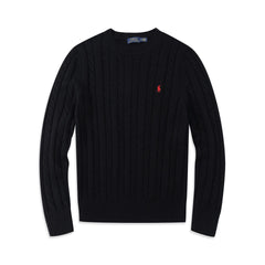 Cotton braided knit sweater