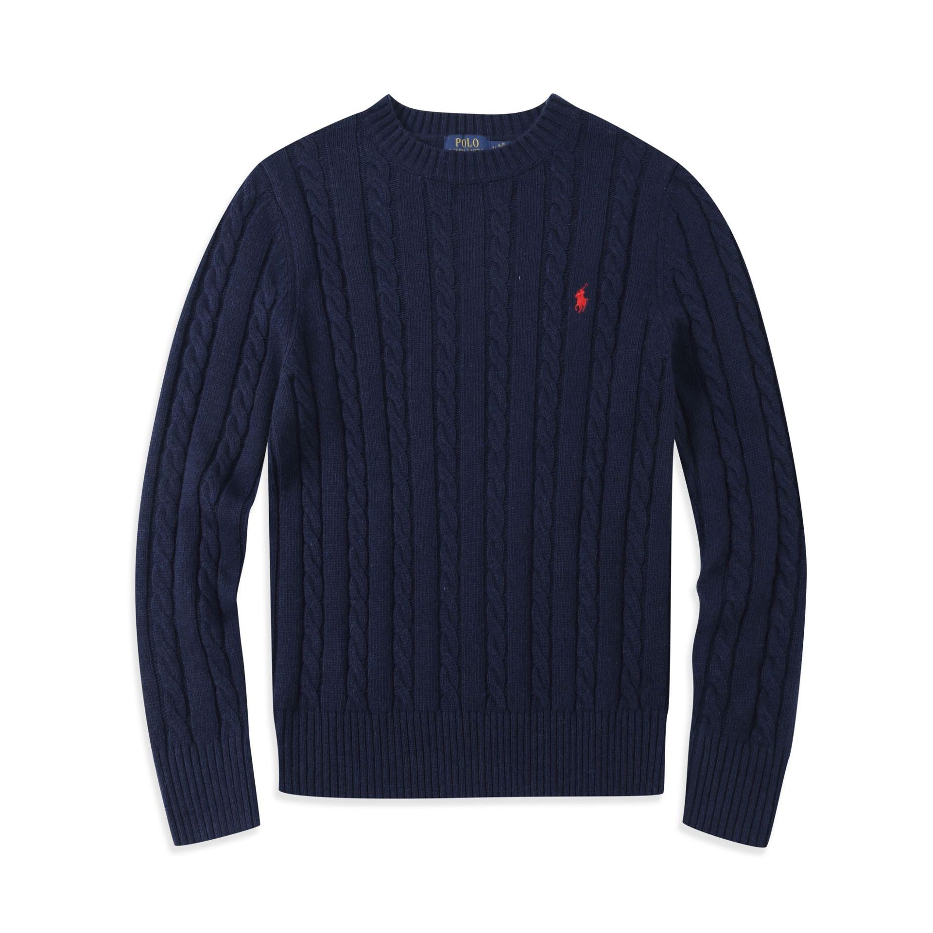 Cotton braided knit sweater
