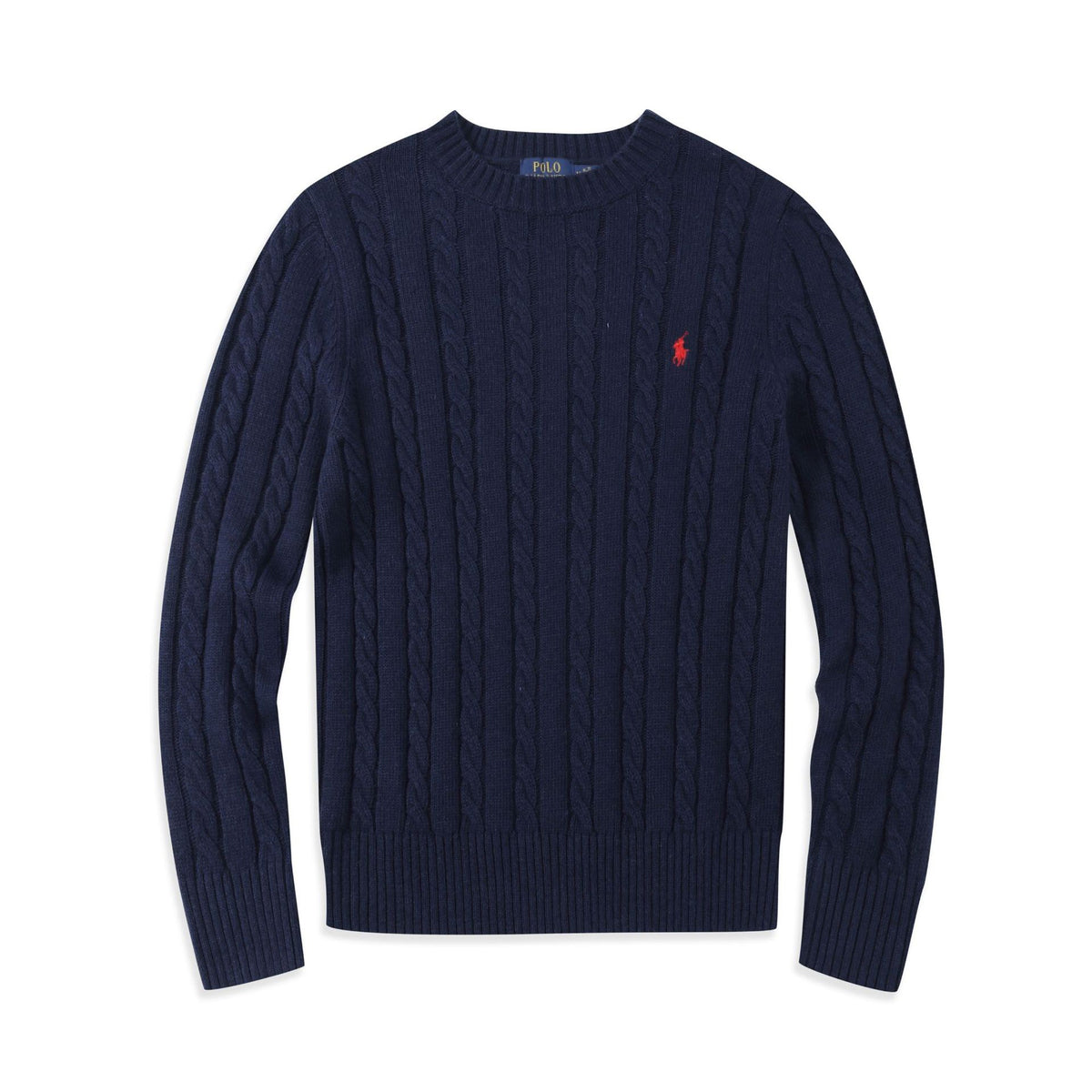 Cotton braided knit sweater