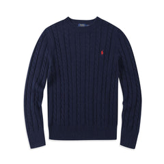 Cotton braided knit sweater