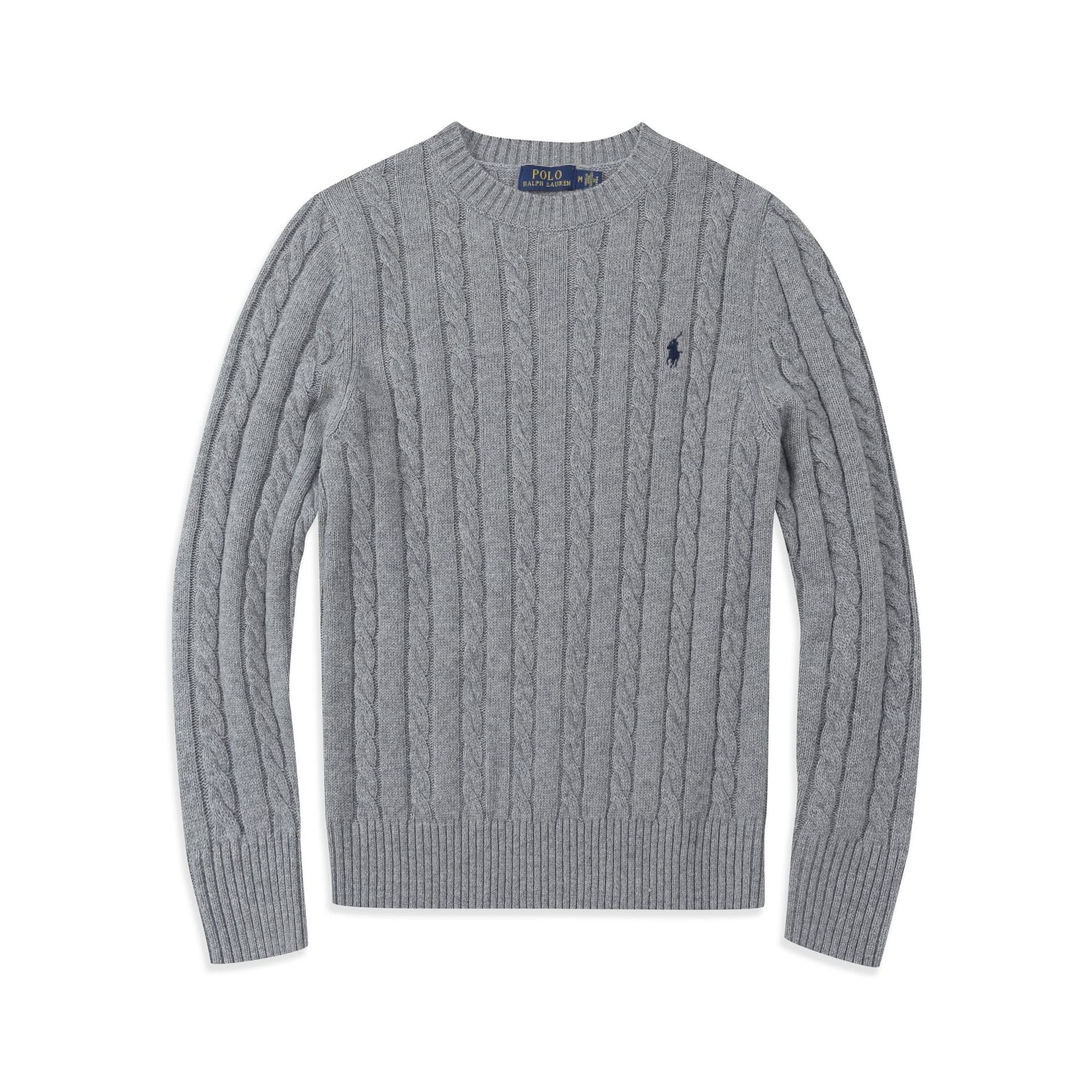 Cotton braided knit sweater