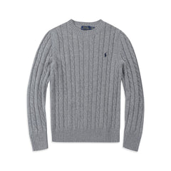 Cotton braided knit sweater