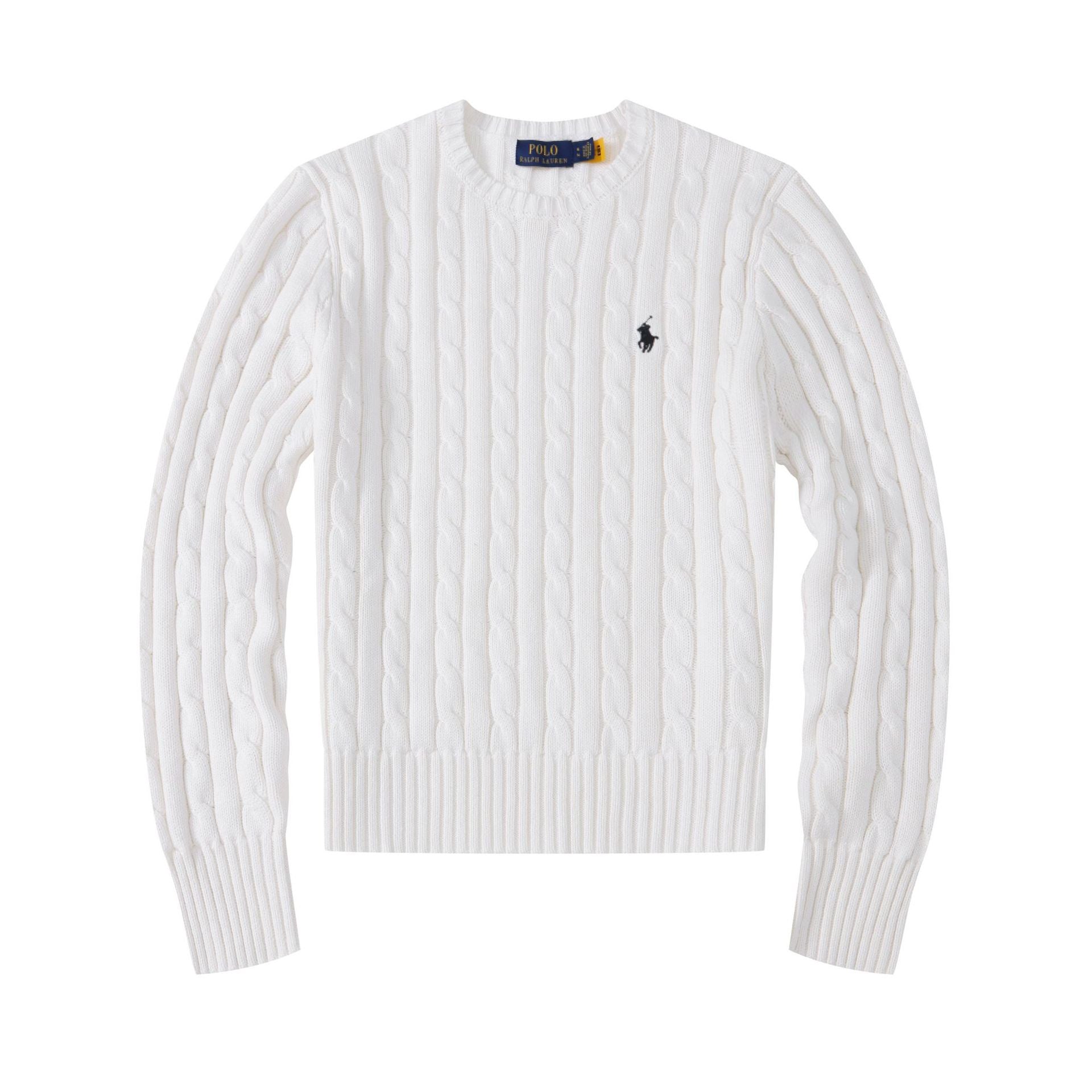 Cotton braided knit sweater