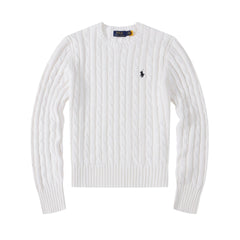 Cotton braided knit sweater