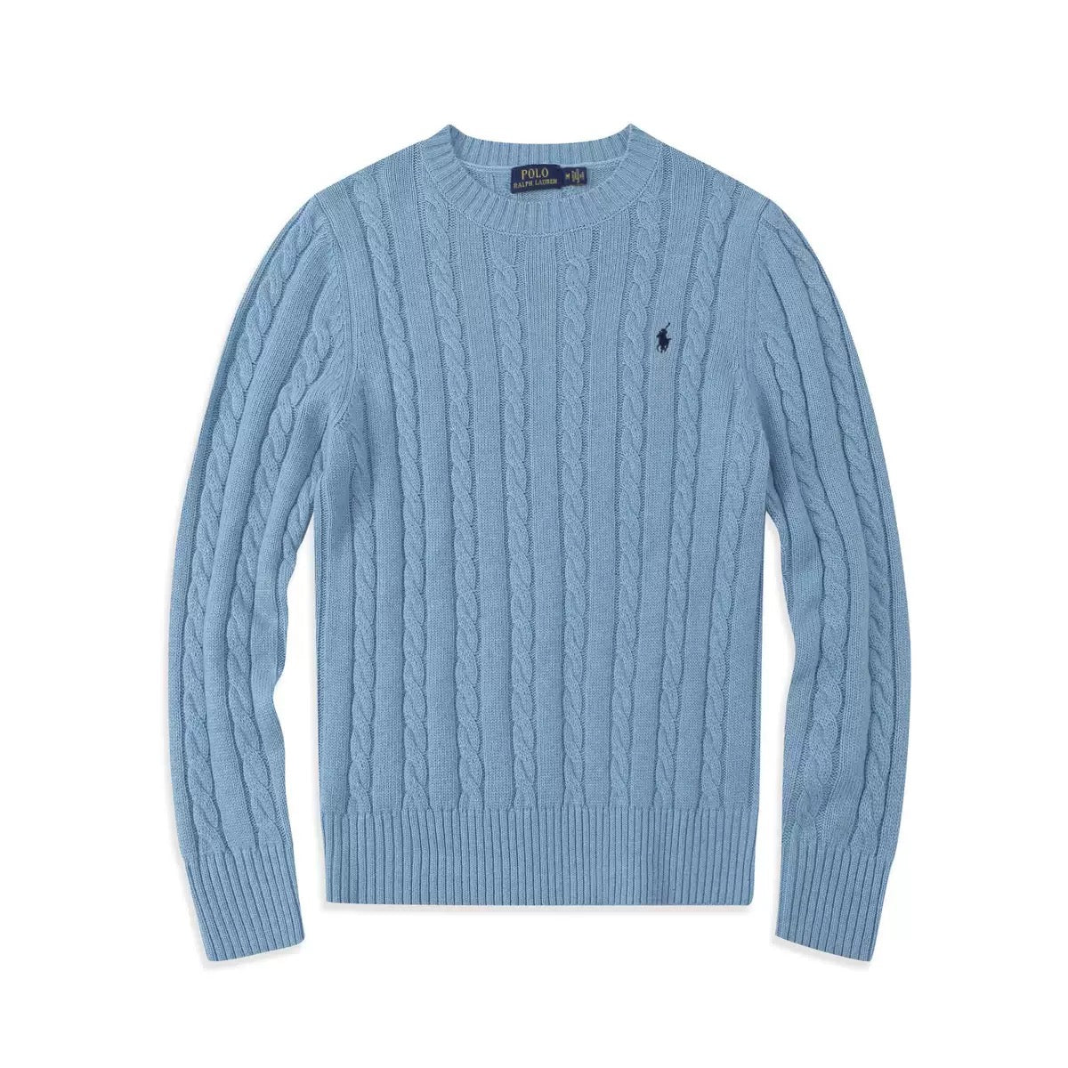 Cotton braided knit sweater
