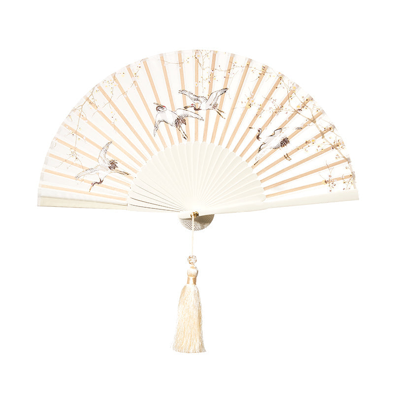 Crane folding fan