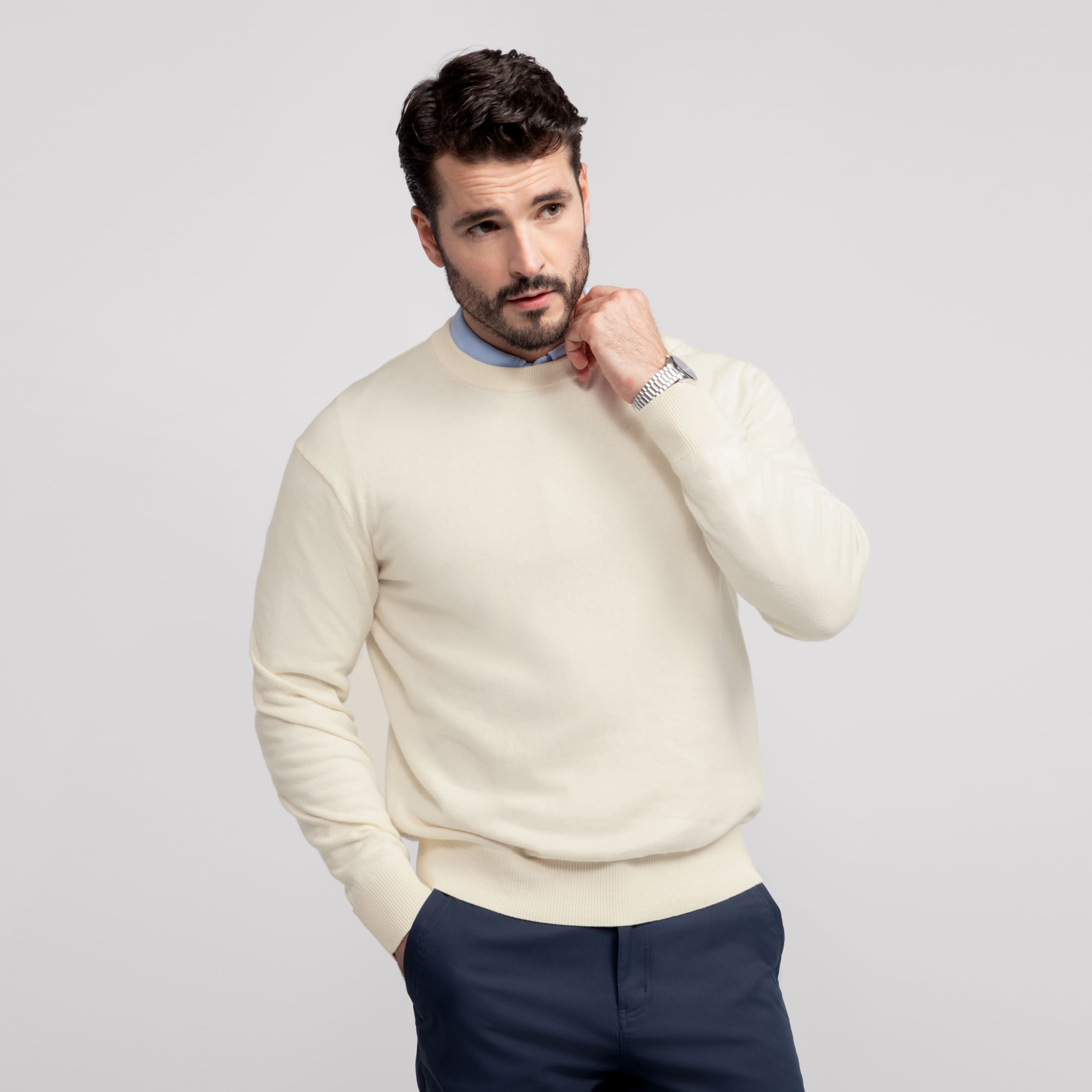 Anytime Crewneck Sweater -- Cream