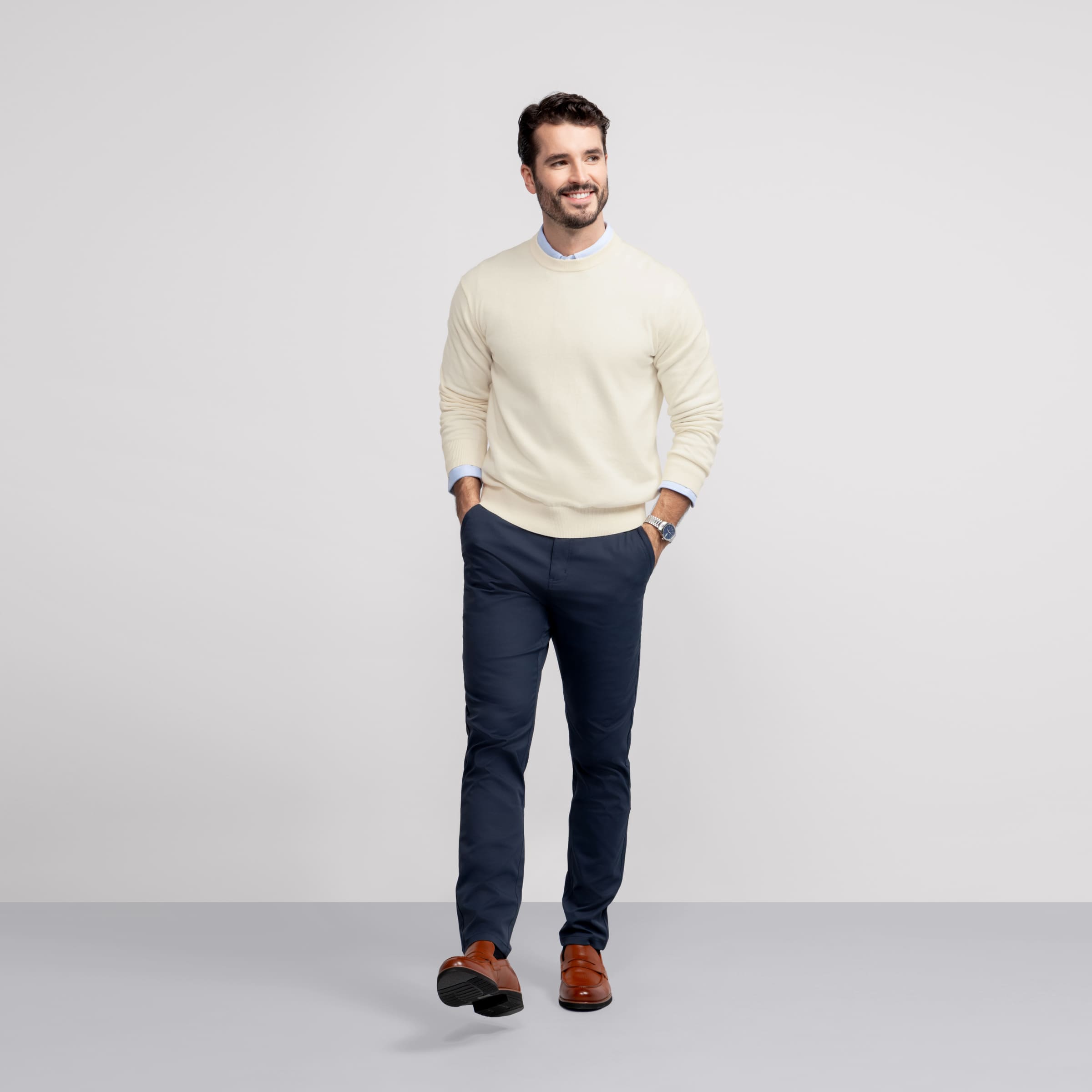 Anytime Crewneck Sweater -- Cream