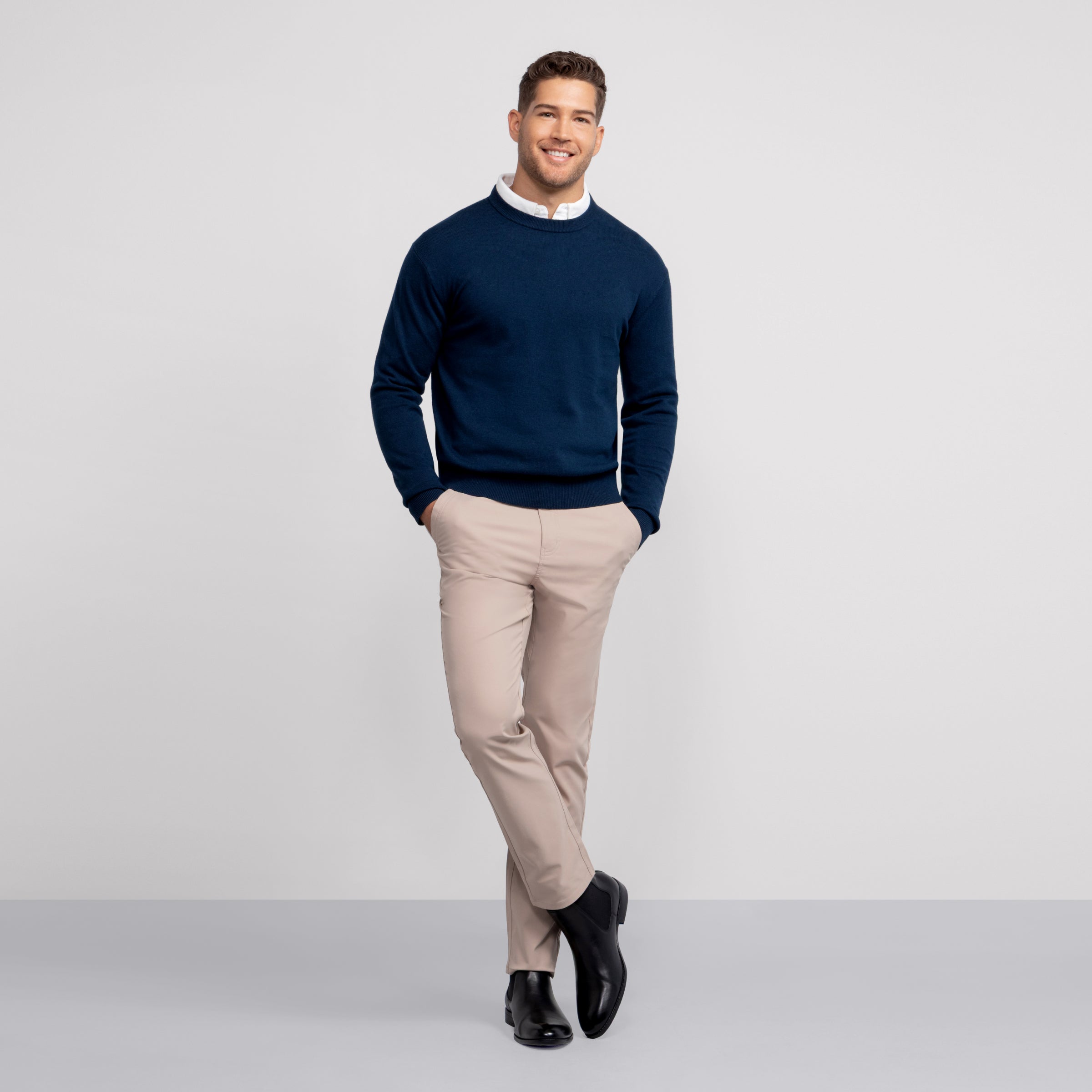 Anytime Crewneck Sweater -- Deep Blue