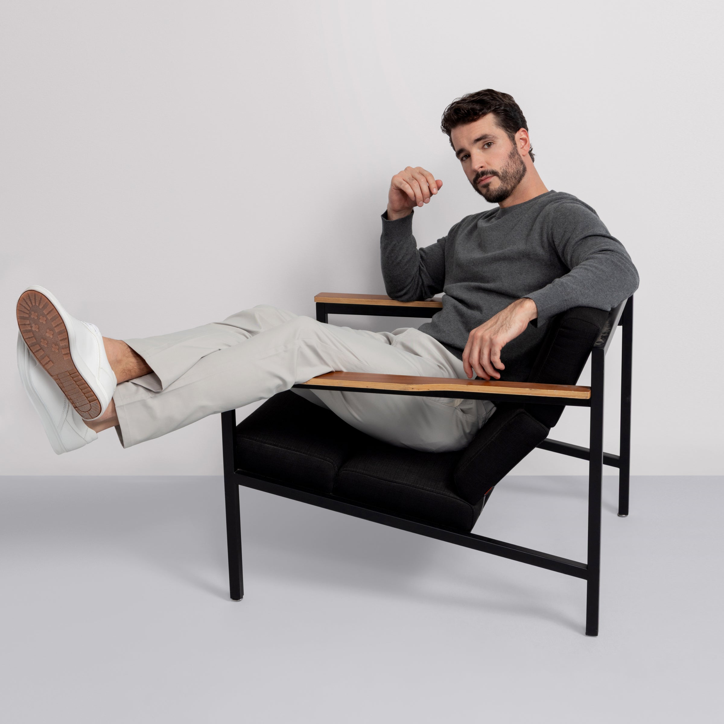 Anytime Crewneck Sweater -- Medium Heather Gray