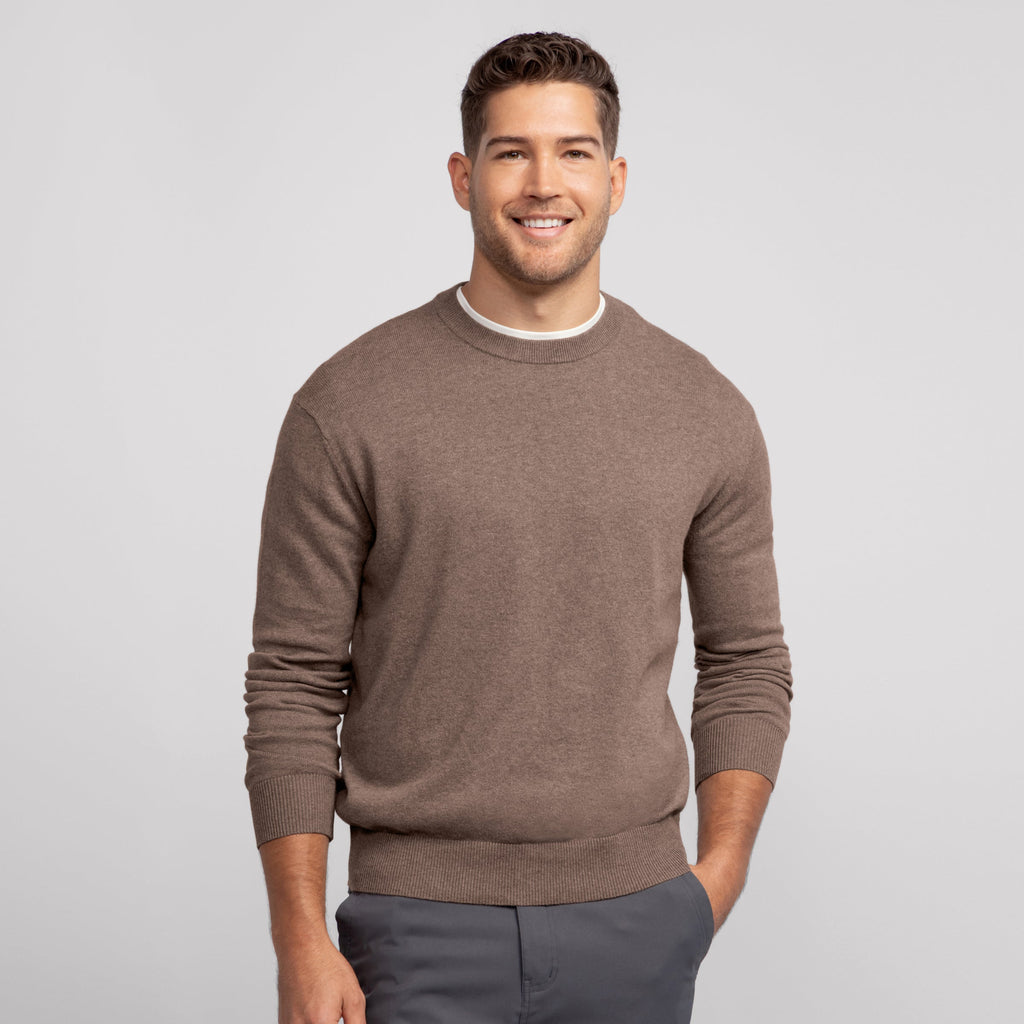 Anytime Crewneck Sweater -- Mocha Heather