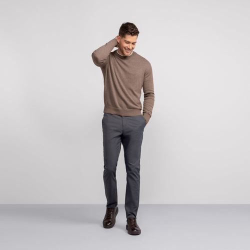 Anytime Crewneck Sweater -- Mocha Heather