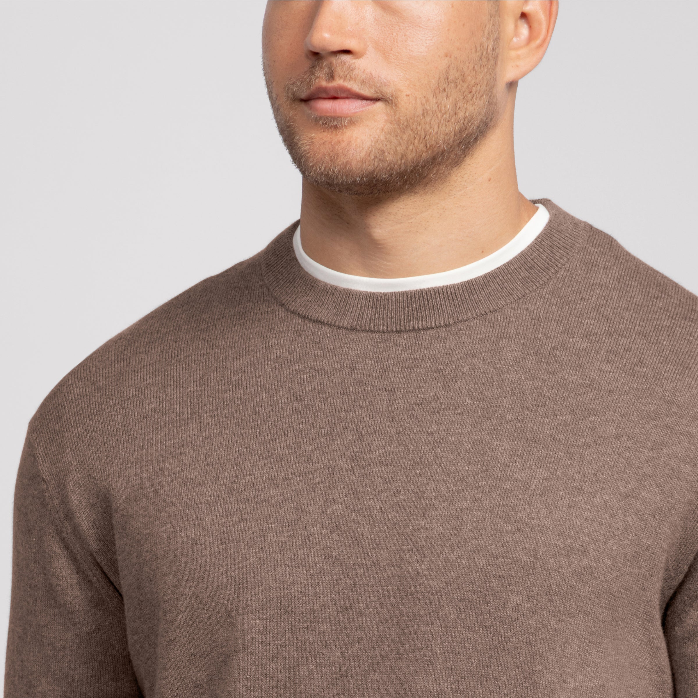 Anytime Crewneck Sweater -- Mocha Heather