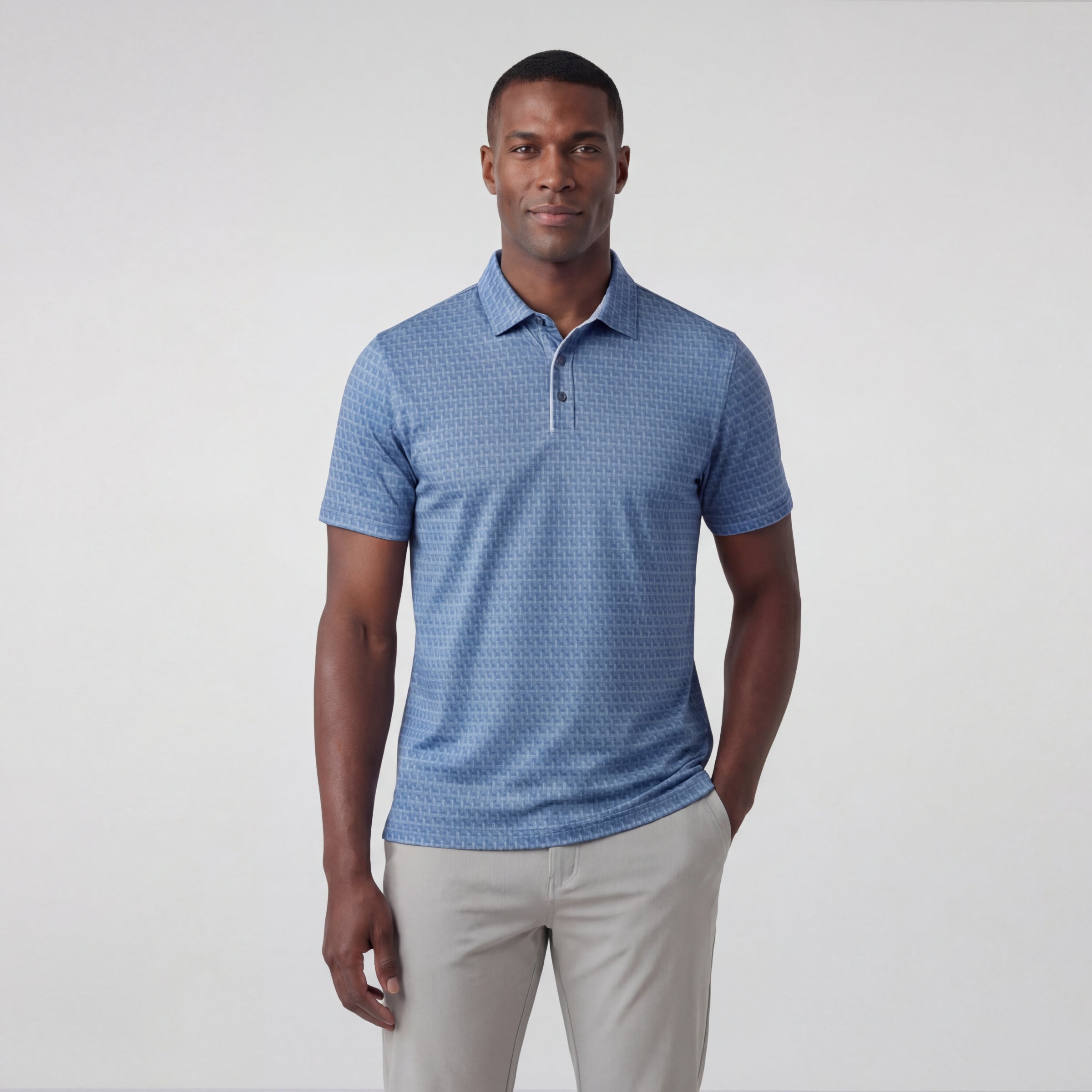 Clubhouse Performance Polo -- Bering Sea Gridline