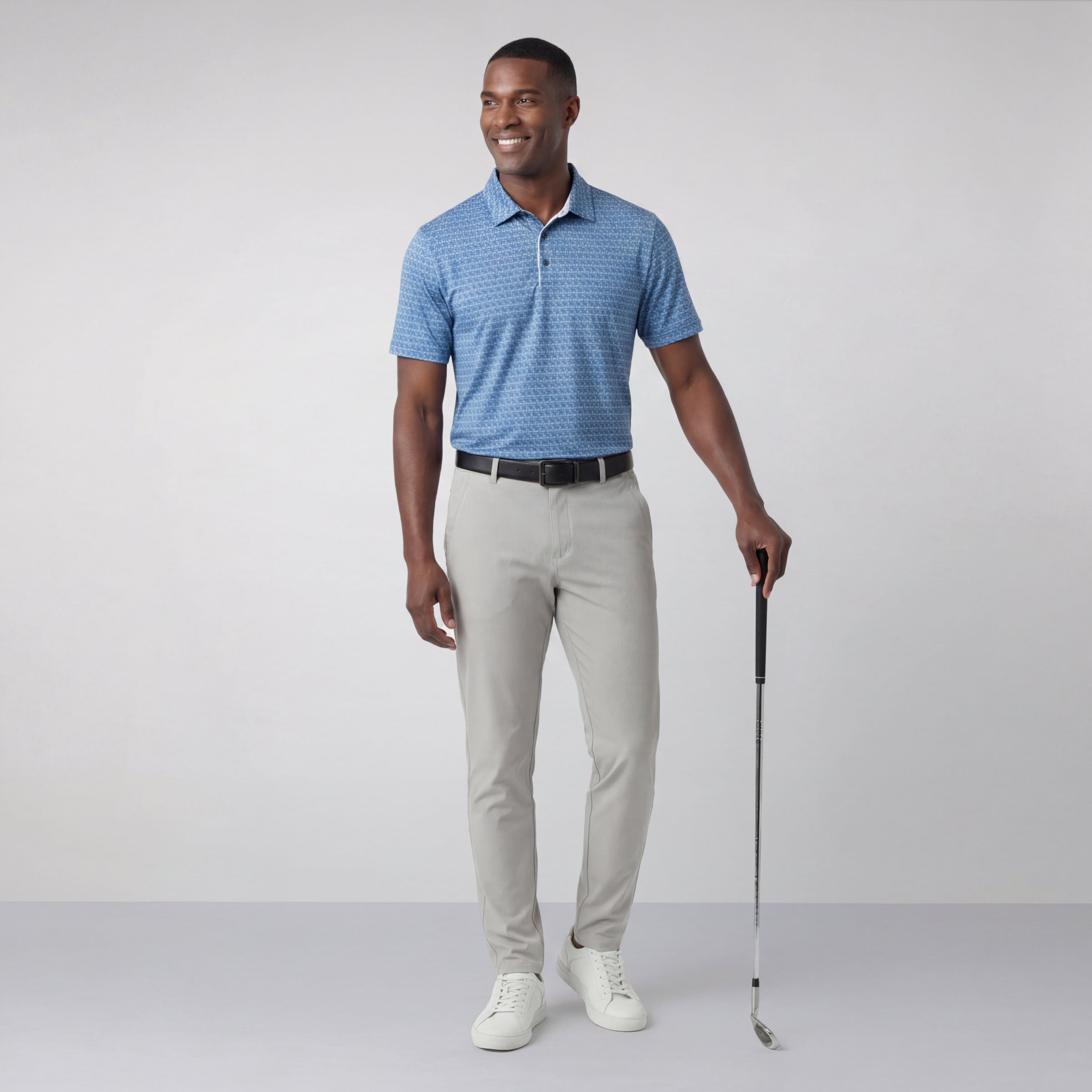 Clubhouse Performance Polo -- Bering Sea Gridline