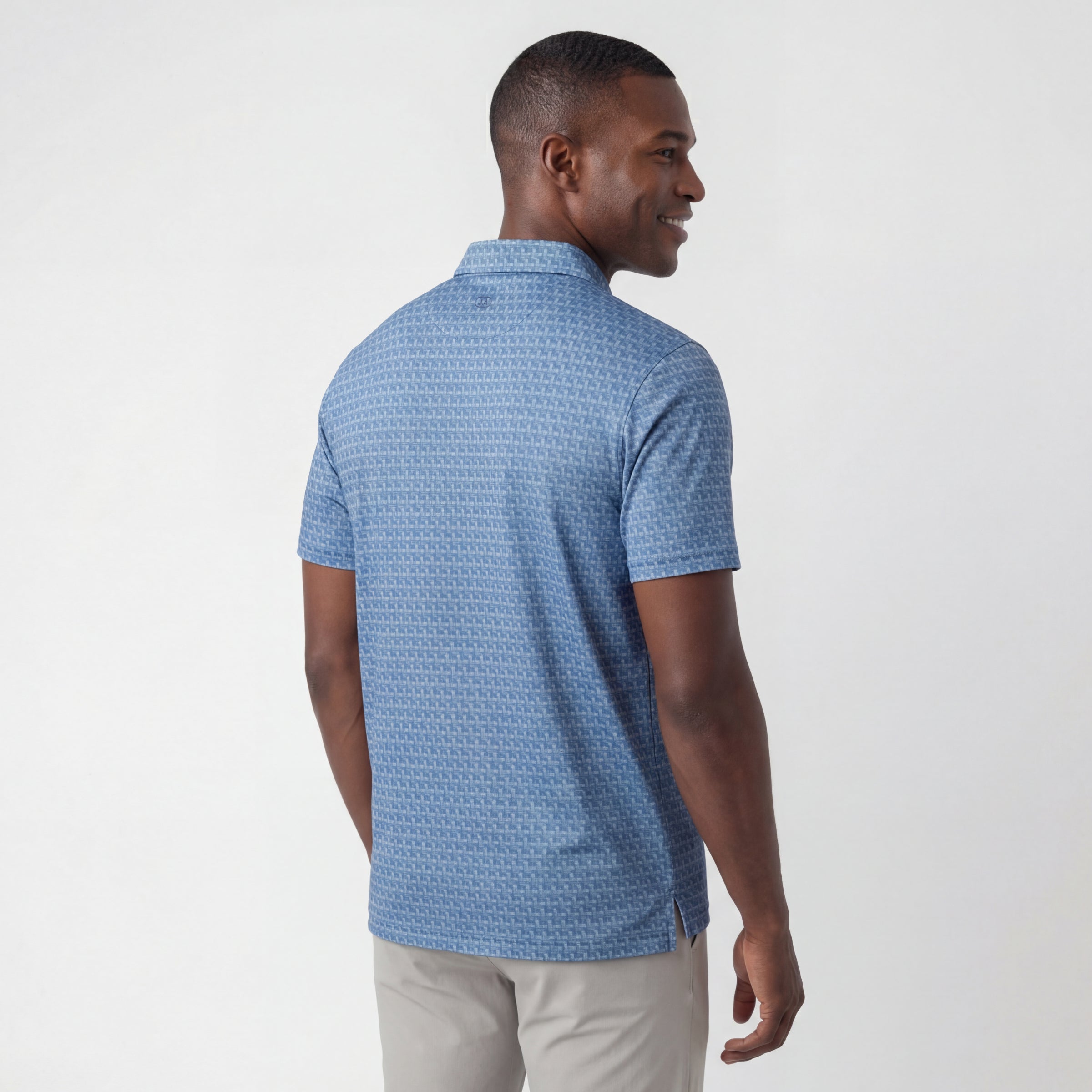 Clubhouse Performance Polo -- Bering Sea Gridline