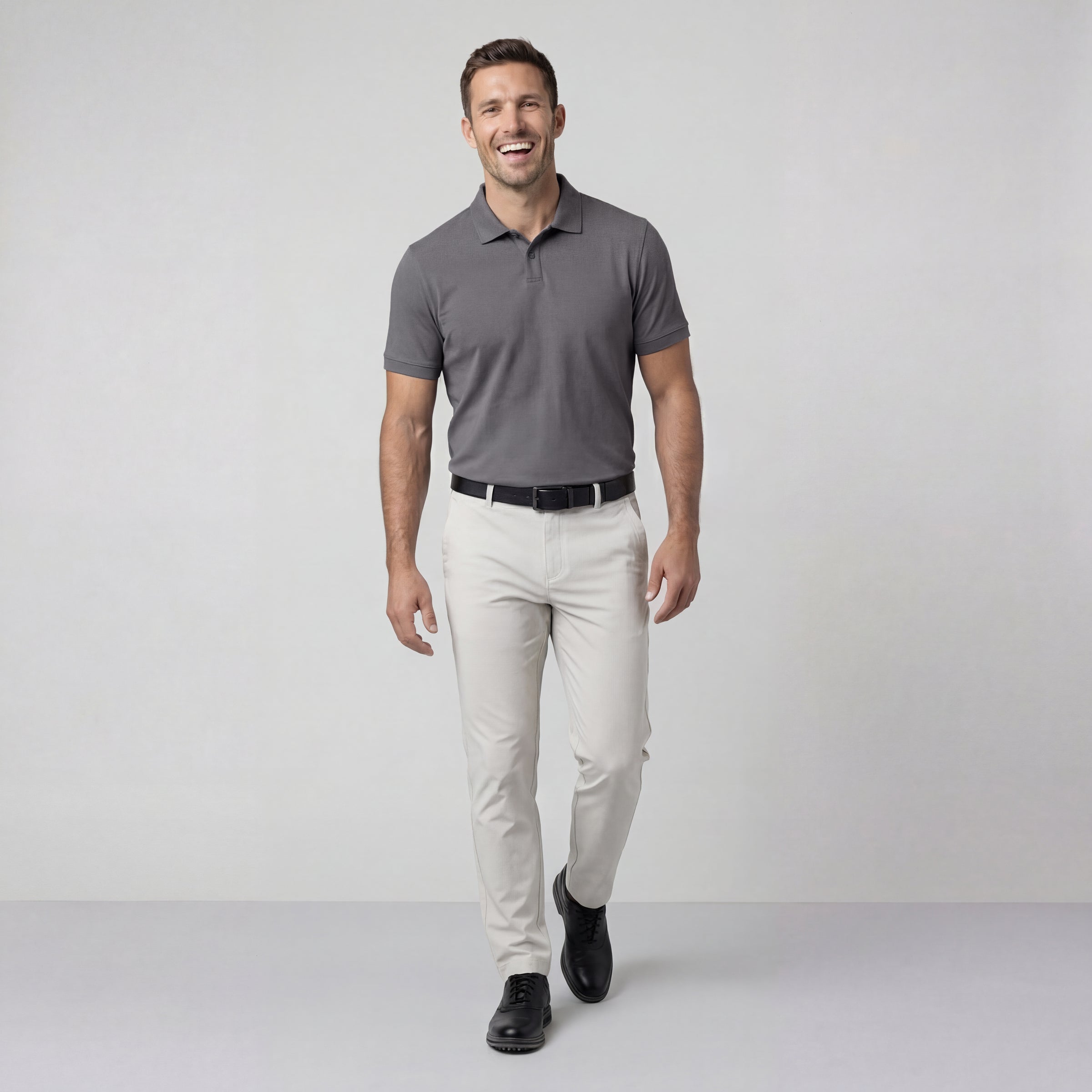 Clubhouse Pique Polo -- Charcoal Gray