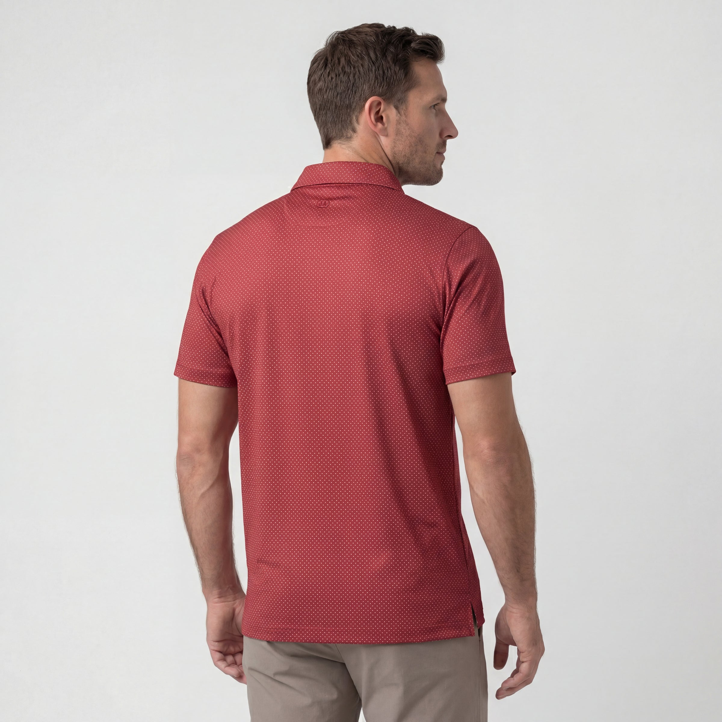 Clubhouse Performance Polo -- Red Brickline