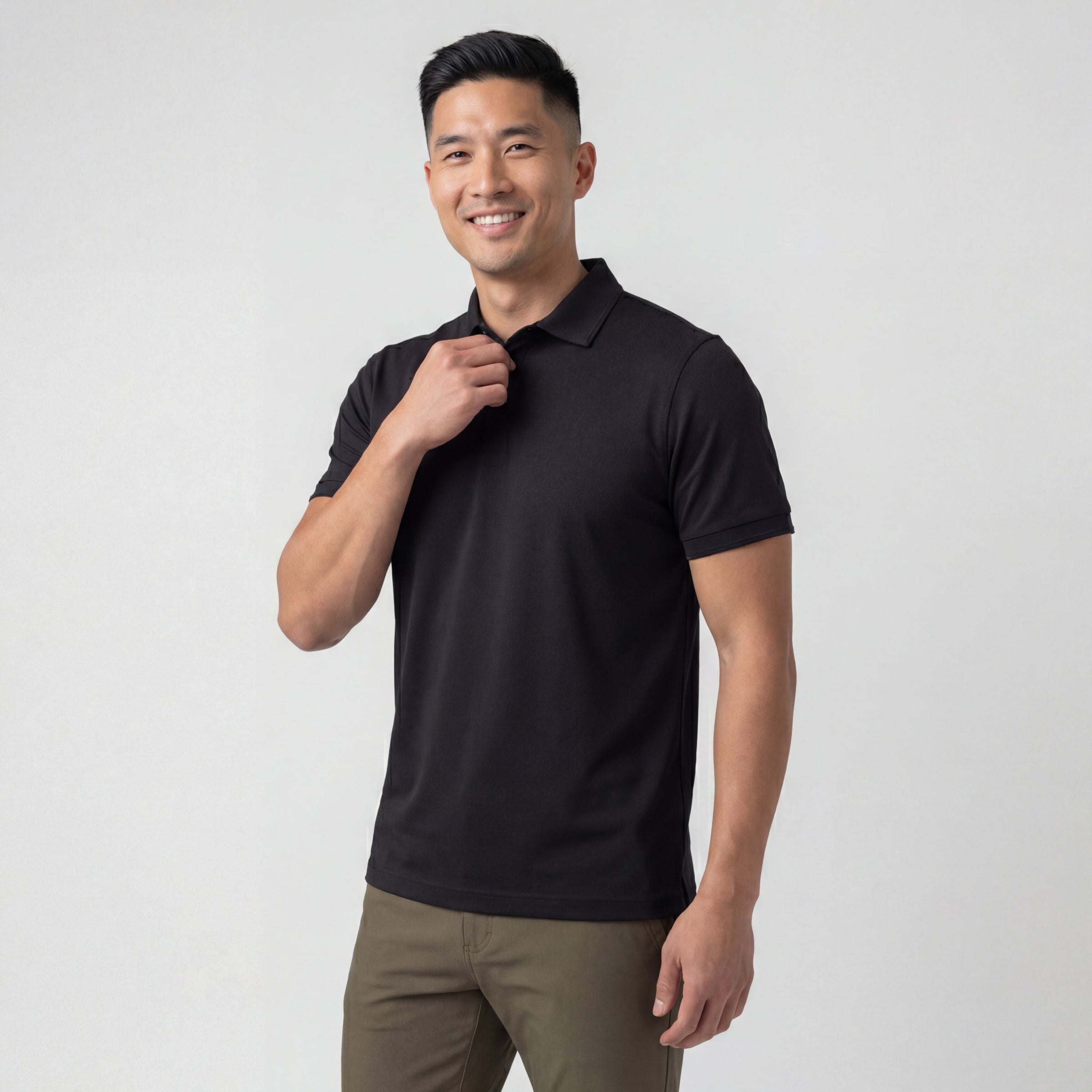Clubhouse Pique Polo -- True Black